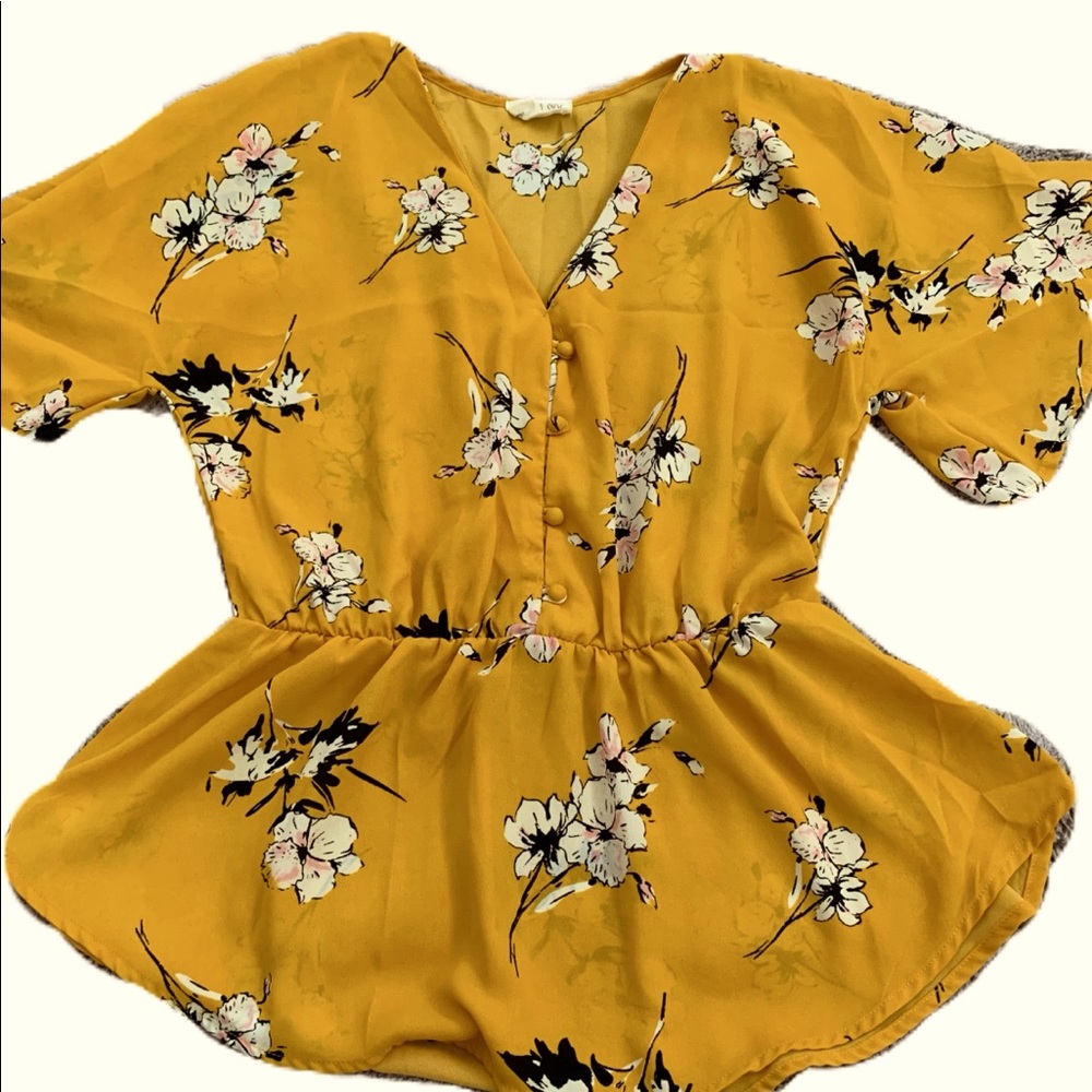 Yellow tropical blouse